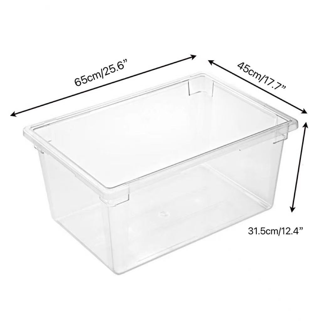Sub-equp,FB-182612C,Clear Polycarbonate Heavy Weight Food Storage Box, Full Size,17 Gallon/64L,  17.7"x25.6"x12.4"H - Chefcoca