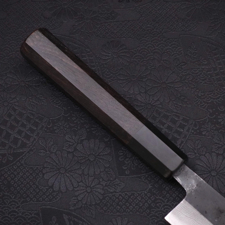 MUSASHI Sujihiki Blue steel #2 Kurouchi Damascus Buffalo Ebony Handle 240mm (120-240) - Chefcoca