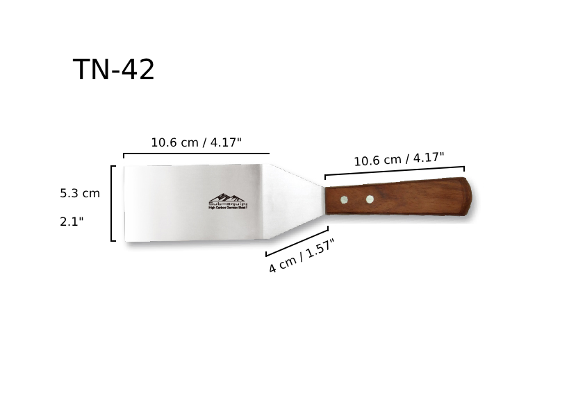 Sub-equip, 4x2" Turner, with Rosewood Handle (TN-42) - Chefcoca