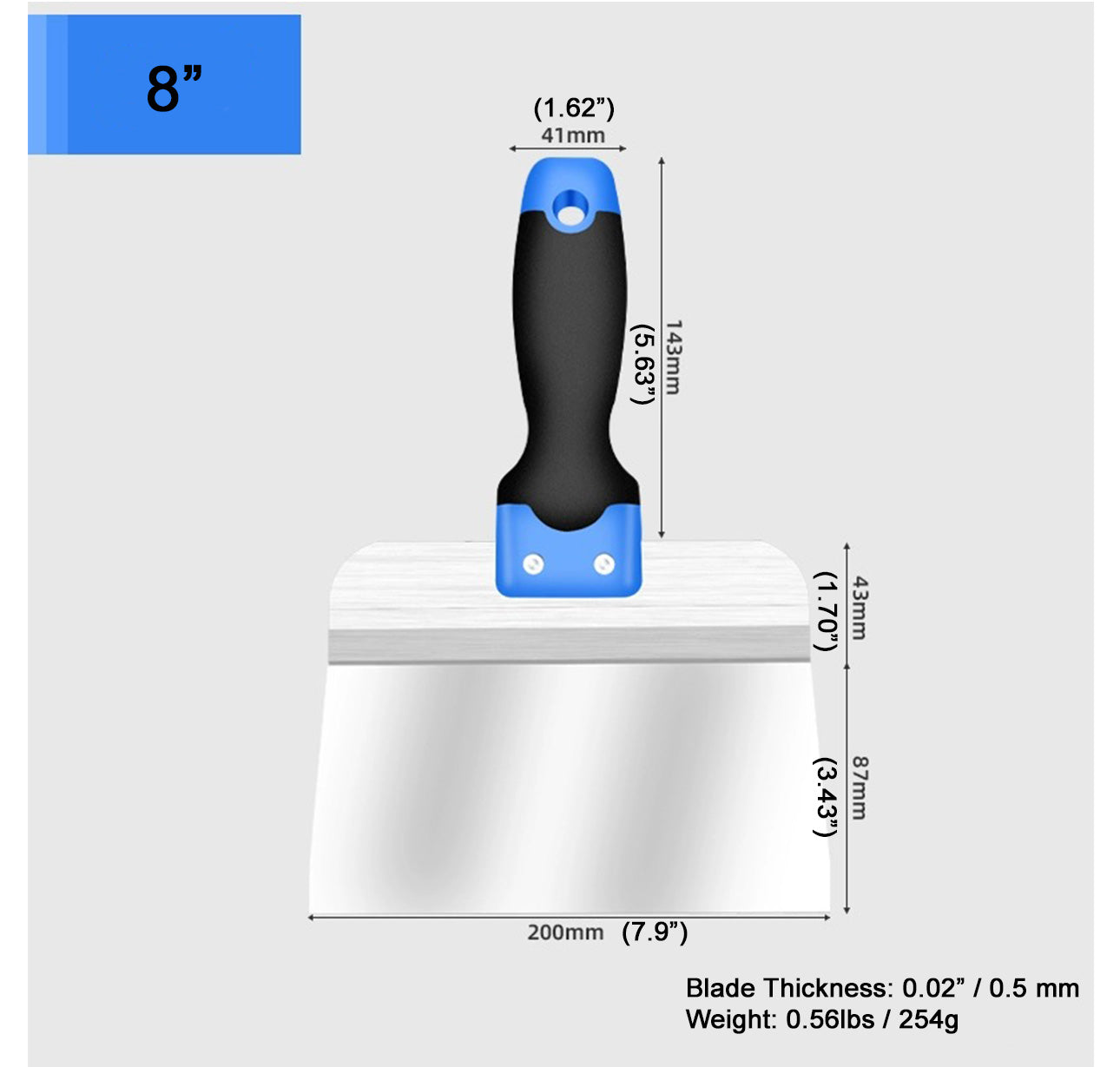 Stainless Steel Wide Turner with Rubber Covered Handle