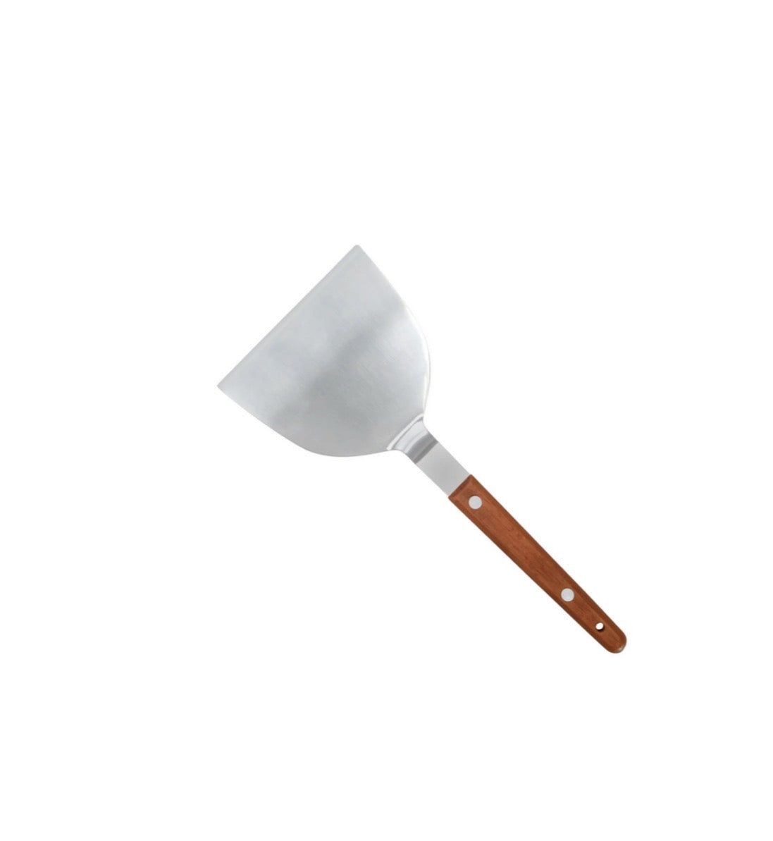 TN43  Teppanyaki Turner, Offset, Wooden Handle, 4"x 3-1/2" Blade - Chefcoca