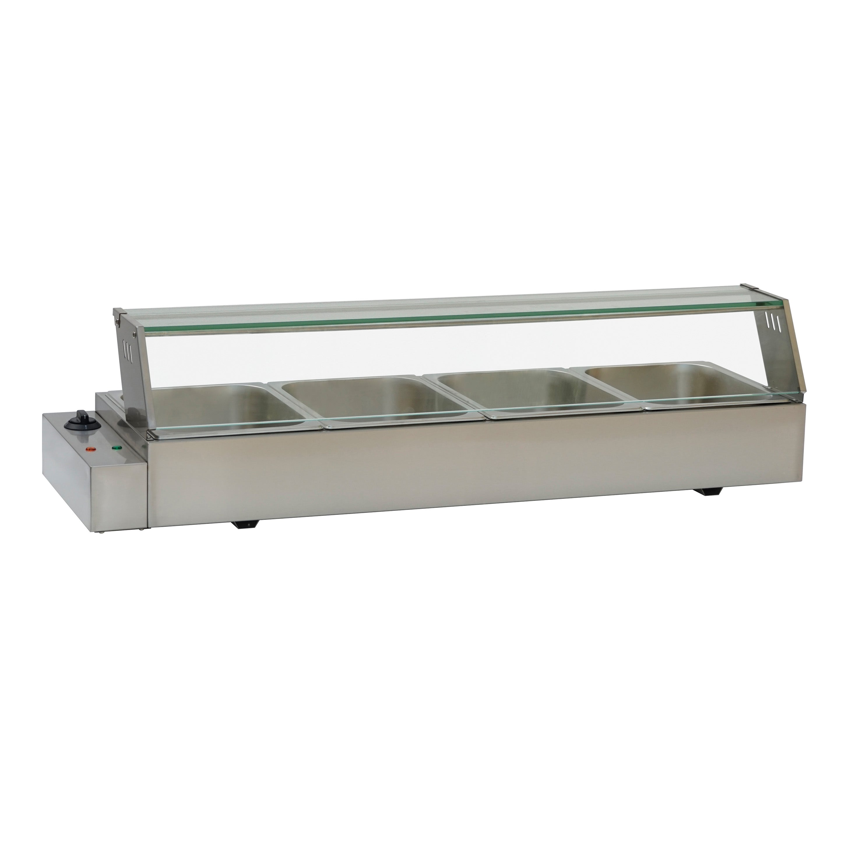 Turbo Range,TR-FW47-1412-4W, 4 Wells Commercial Countertop Food Warmer Display with Sneeze Guard