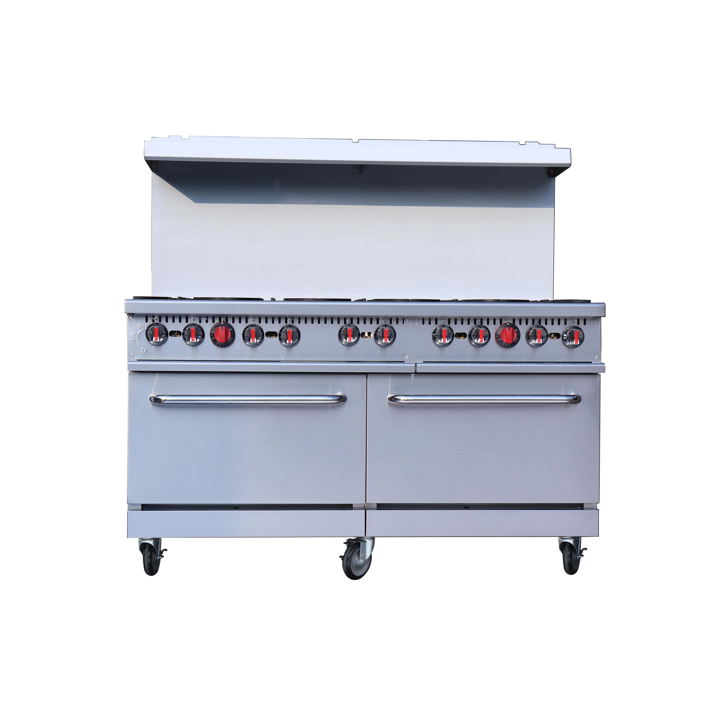 Turbo Range TR-R60-J, Natural Gas 10 Burner 60" Range with 2 Standard Ovens - 360,000 BTU