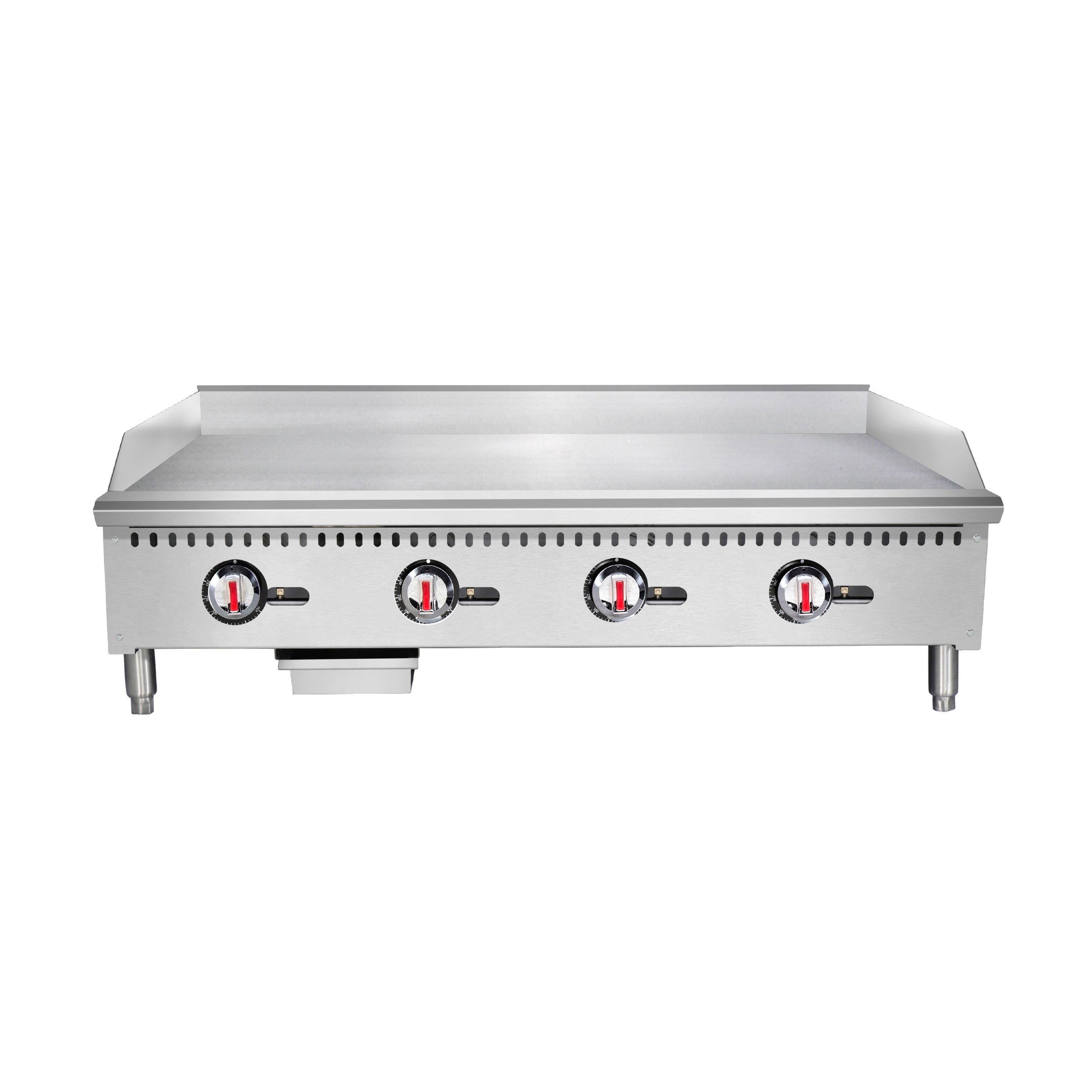 Turbo Range, TR-G48MD-T, 48" Gas Chrome Plated Countertop Griddle with thermostatic Controls-120,000BTU - Chefcoca
