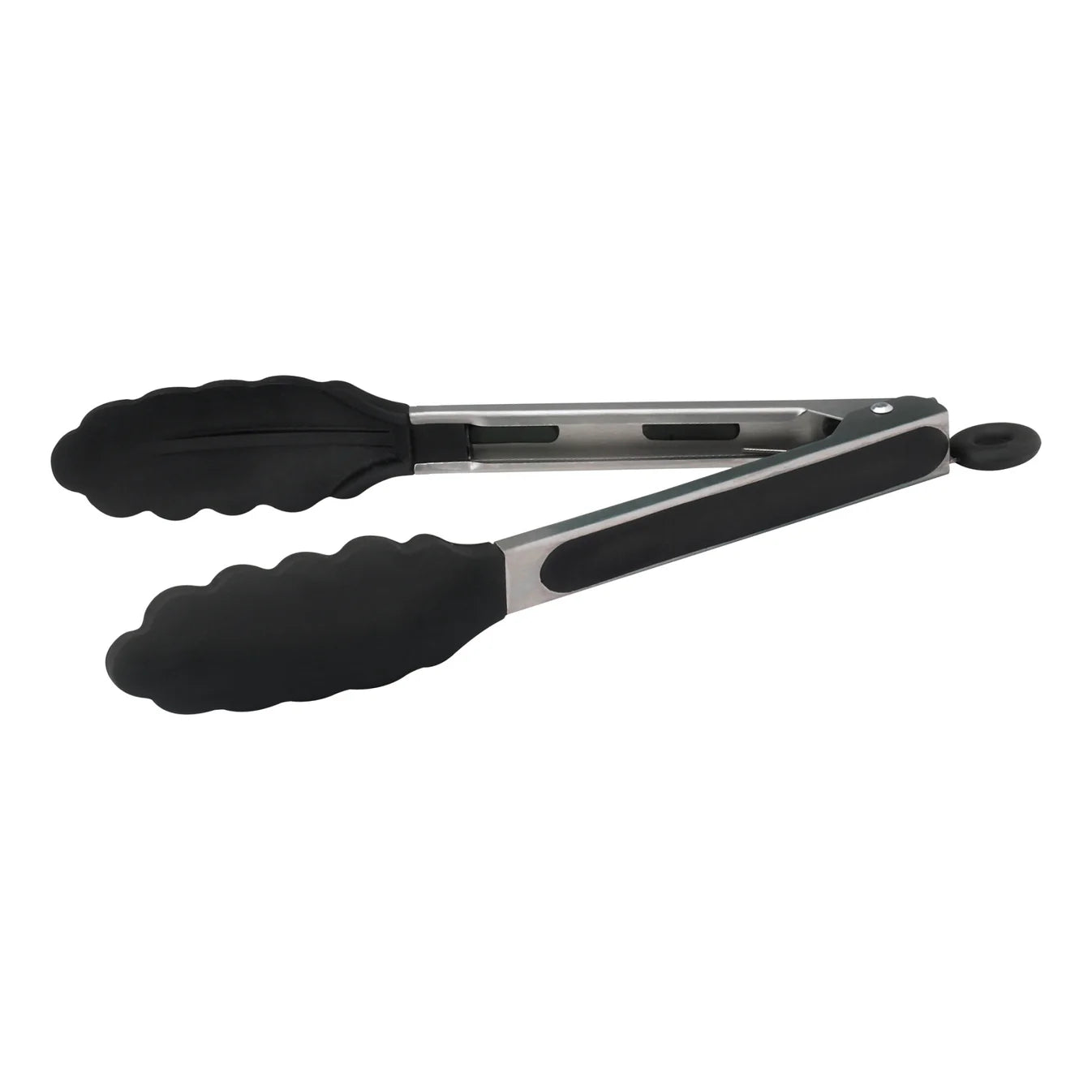 UTS-9K - Silicone Grip Utility Tongs with Lock Clip, Stainless Steel - 9" - Chefcoca