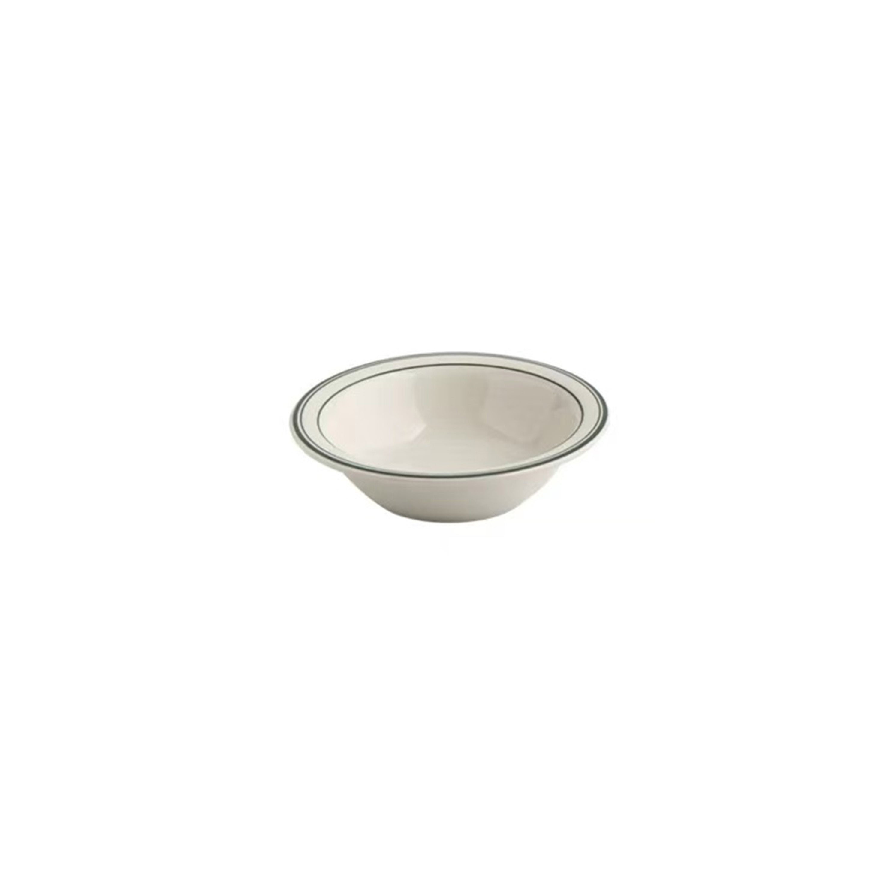 Chefco, VIC-11 Green Band Rim Soup Bowl, 4.75 oz, China, American White - Chefcoca