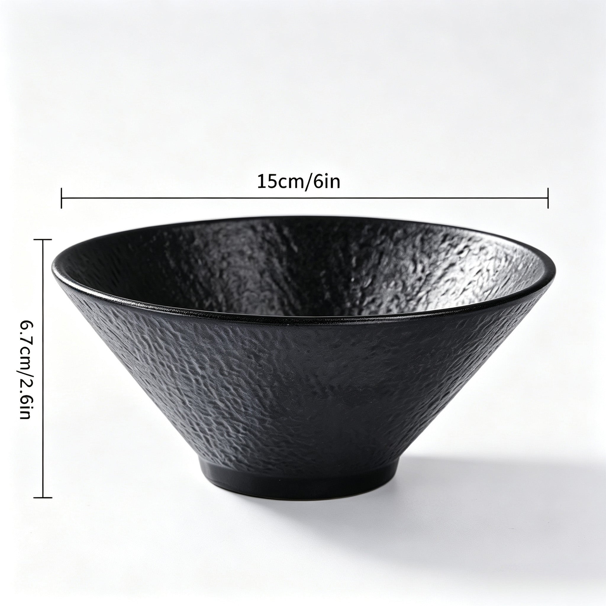 CHEFCO, W222-6BL, 6" Melamine Bowl – Black Marble Finish, 5.91"Dia x 2.64"H