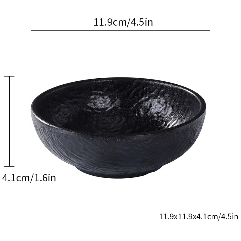 CHEFCO, W282-4.5BL, 4.5" Round Melamine Bowl – Black Marble Finish,4.69" Dia x 1.61"H