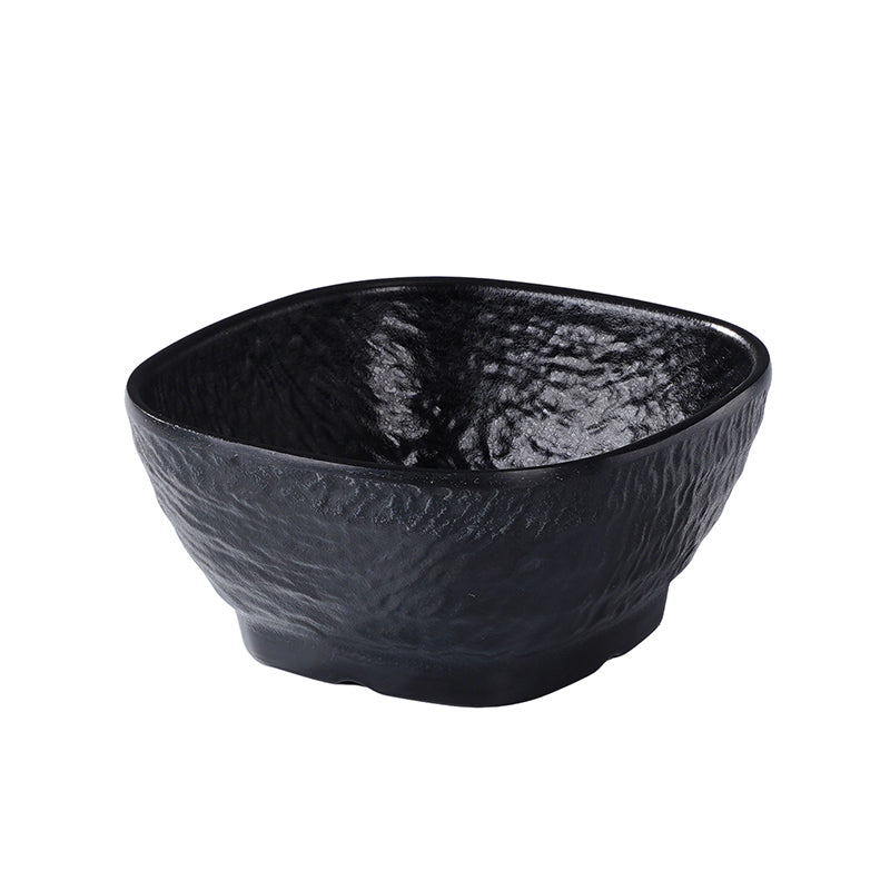 CHEFCO, W287-4.5BL, 4.5" Square Melamine Bowl – Black Marble Finish,4.29" x 4.29" x 2.01"H