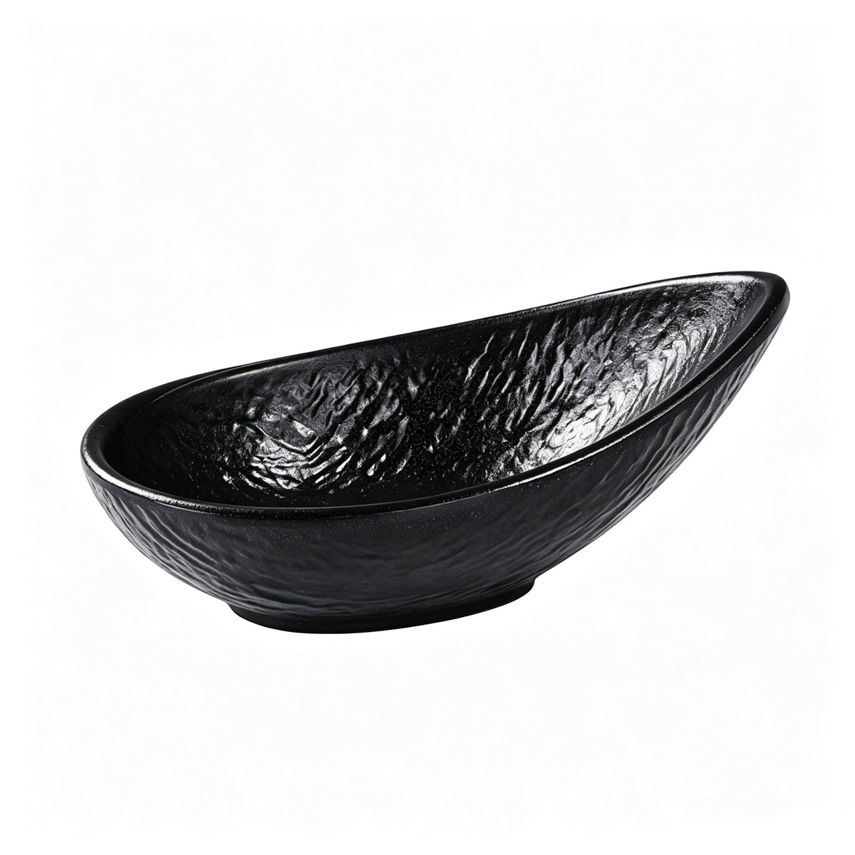 CHEFCO, W288-6BLX, 6" Melamine Dish – Black Marble Finish, 5.98" x 3.86" x 2.48"H