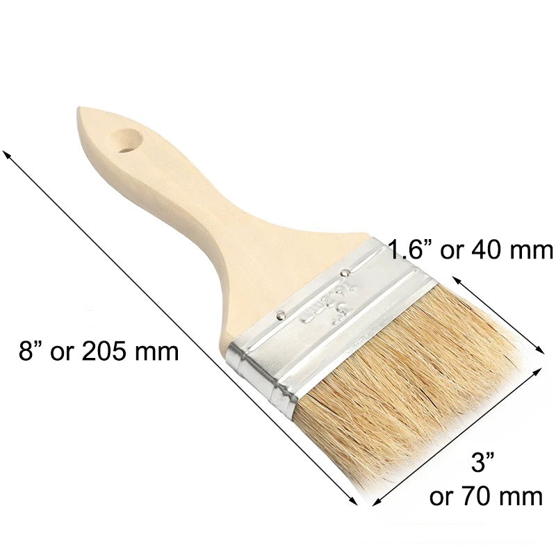 3" Wide Pastry/Basting Brush with Boar Bristles - Chefcoca