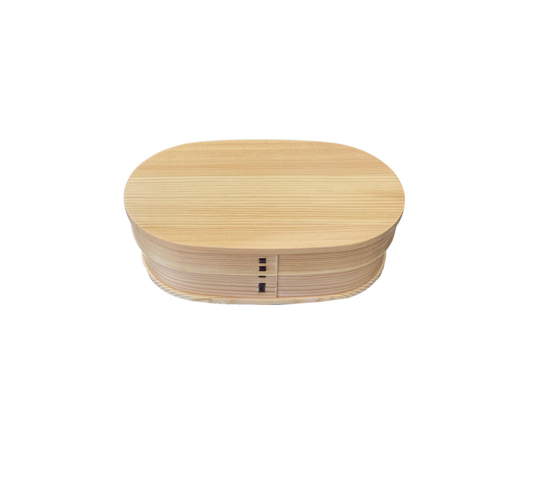Wooden Bento Box with lid, Oval, 7"x4" (WBB-47)