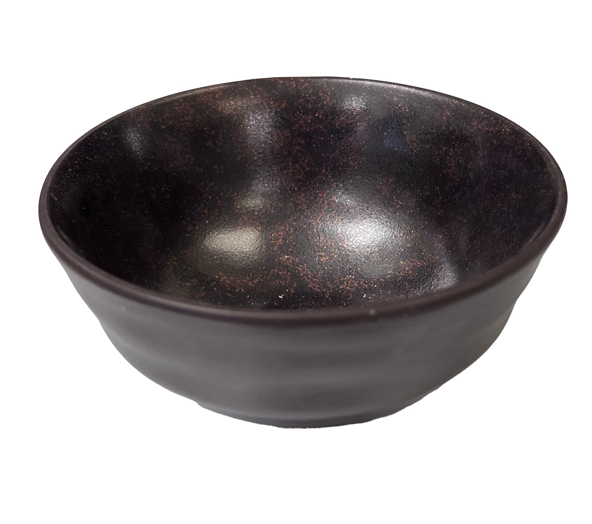 4.5" Melamine Dark Brown Round Bowl with golden dots (WXB045DB)