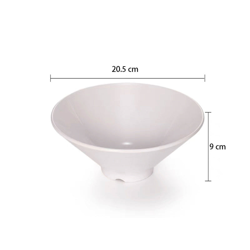 Smooth Tapered White Melamine Bowl (WY0024-8)