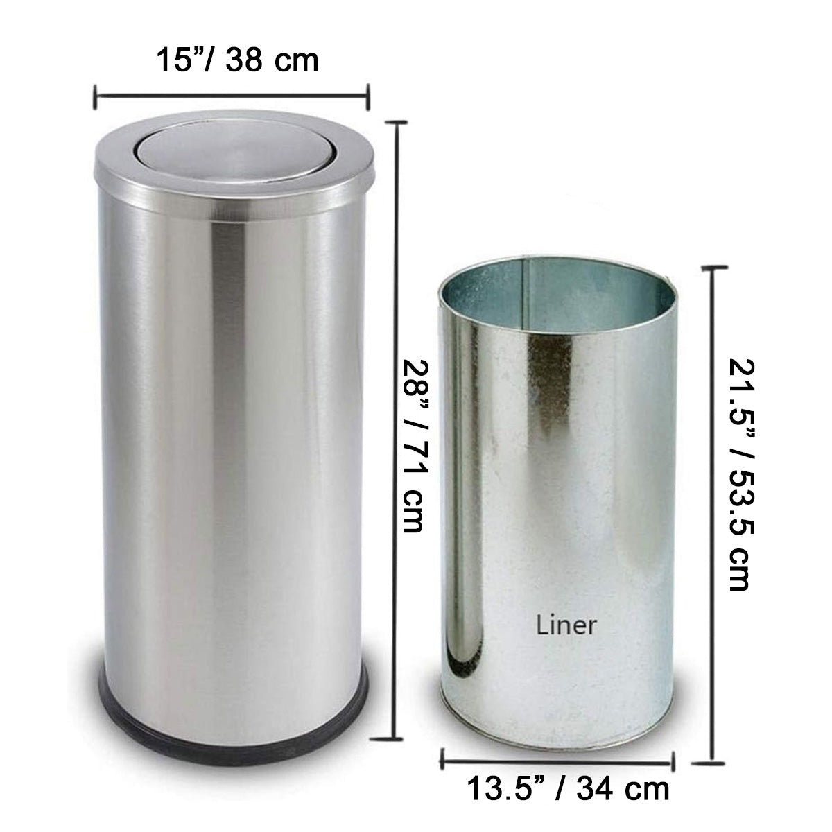 Stainless Steel Round Trash Can with Swing Top( STC-380)