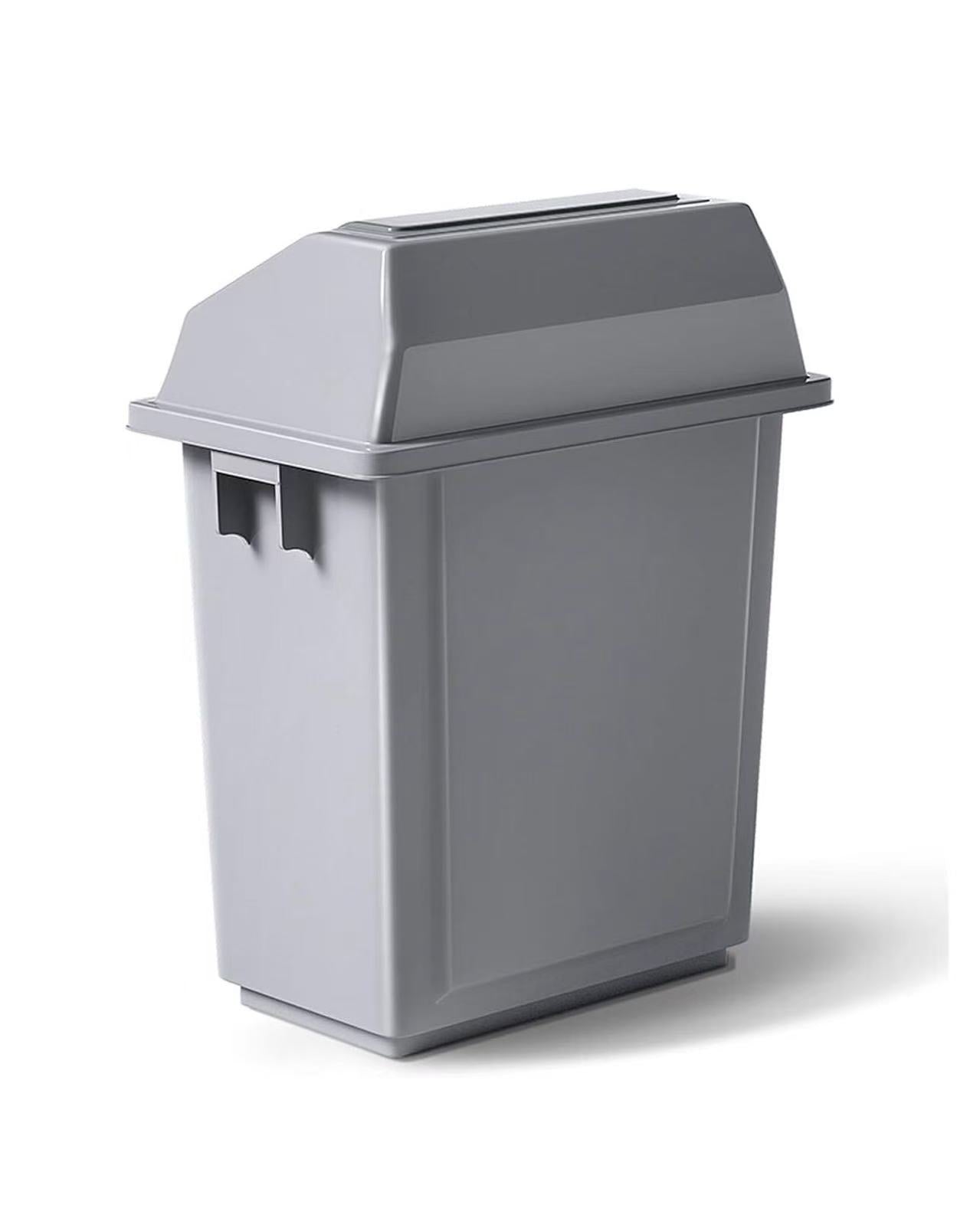 STC-1,Trash Can Swing-Top Lid ,Kitchen Trash Can with Lid,Square Trash/Garbage Container with Lid - Chefcoca