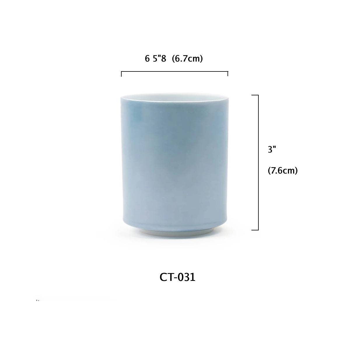 2.7" Dia Melamine Cup, Light Blue Plate with White Bottom (CT-031)