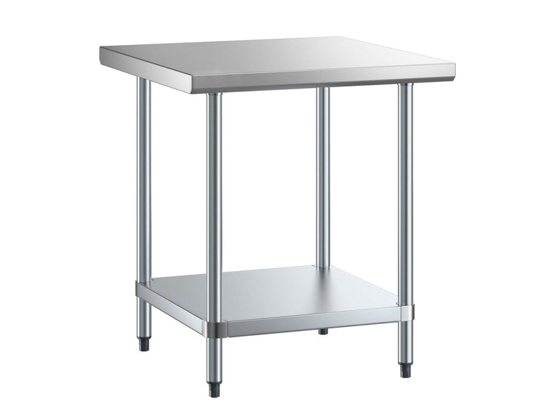 30"x30" 16 Gauge 430 Stainless Steel Work Table with Undershelf