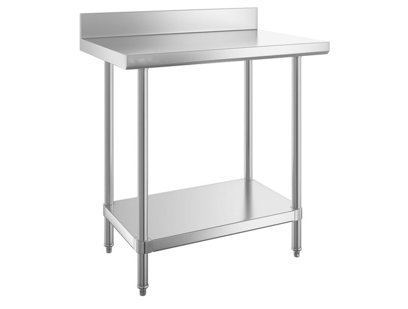 24" x 36" 16 Gauge 430 Stainless Steel Commercial Work Table with 4" Backsplash and Undershelf