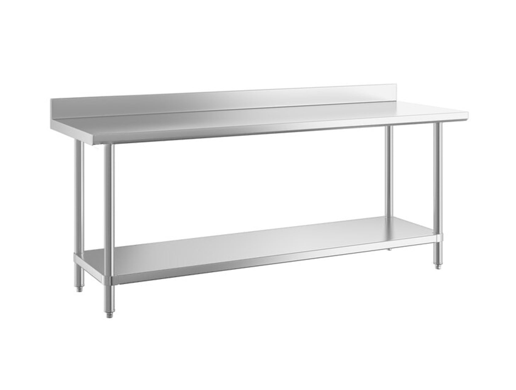 24" x 72" 14-Gauge Stainless Steel Commercial Work Table with 4" Backsplash and Undershelf - Chefcoca