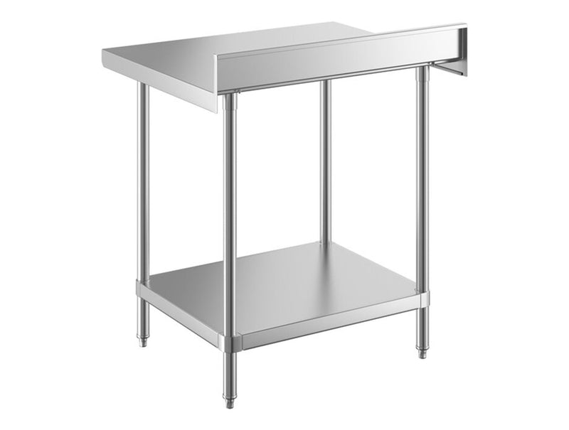 30" x 36" 16 Gauge 430 Stainless Steel Commercial Work Table with 4" Backsplash and Undershelf