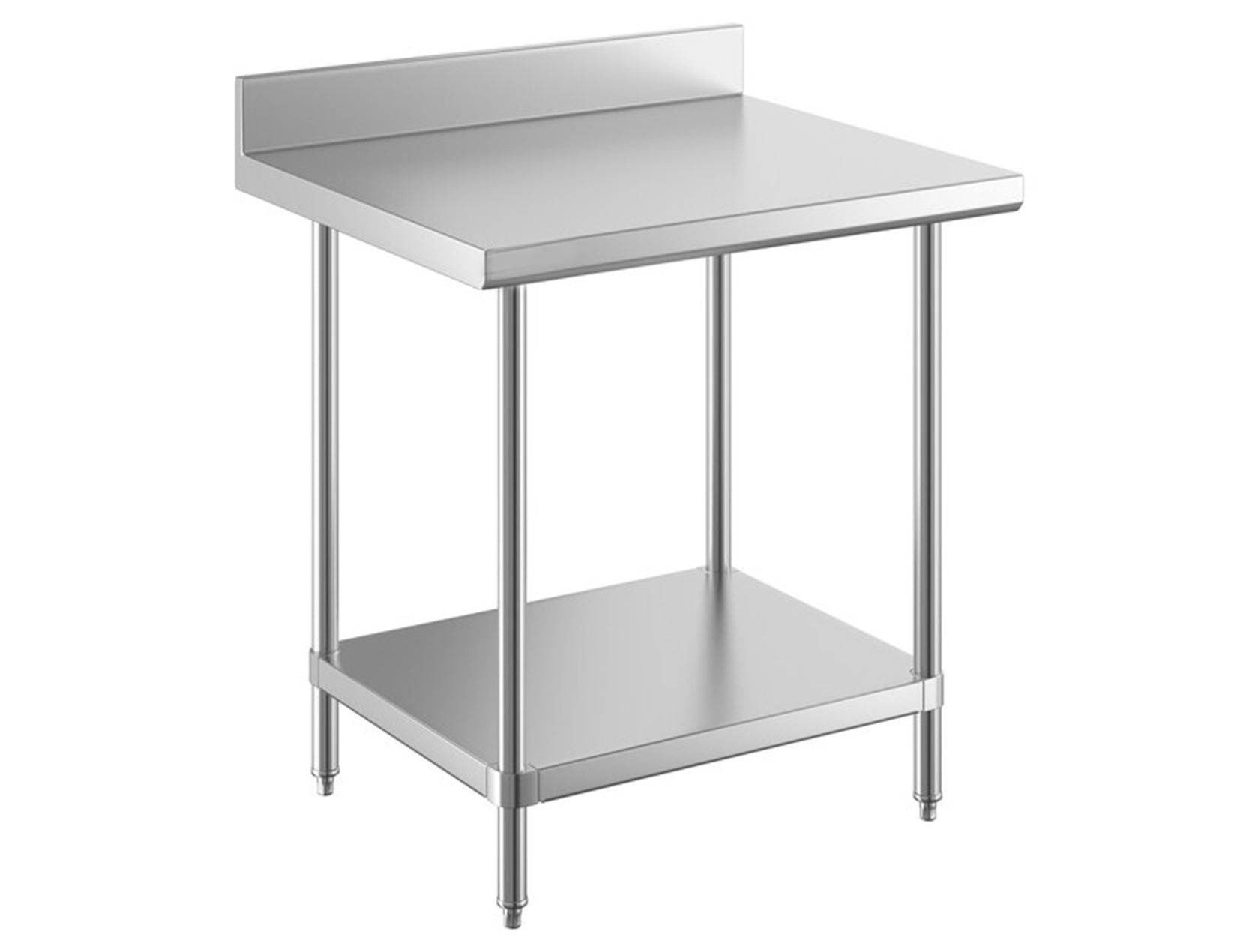 30" x 36" 16 Gauge 430 Stainless Steel Commercial Work Table with 4" Backsplash and Undershelf - Chefcoca