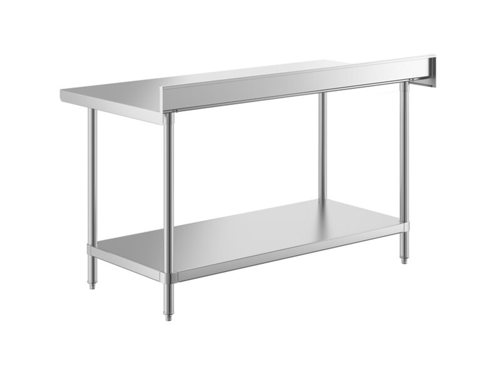 30" x 60" 14-Gauge Stainless Steel Commercial Work Table with 4" Backsplash and Undershelf - Chefcoca