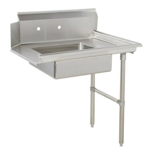 36" Right Side18 Gauge 304 Stainless Steel Soiled Dish Table (30" x 36" x 44.8")