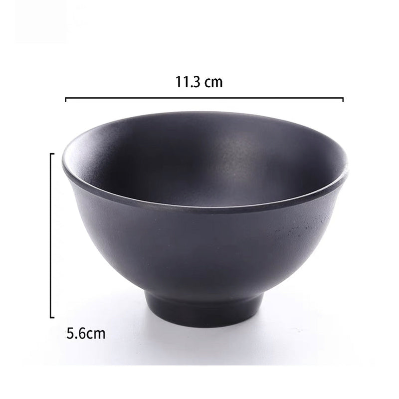 4.5”Matte Black Melamine Miso Soup Bowl  (YG140098)