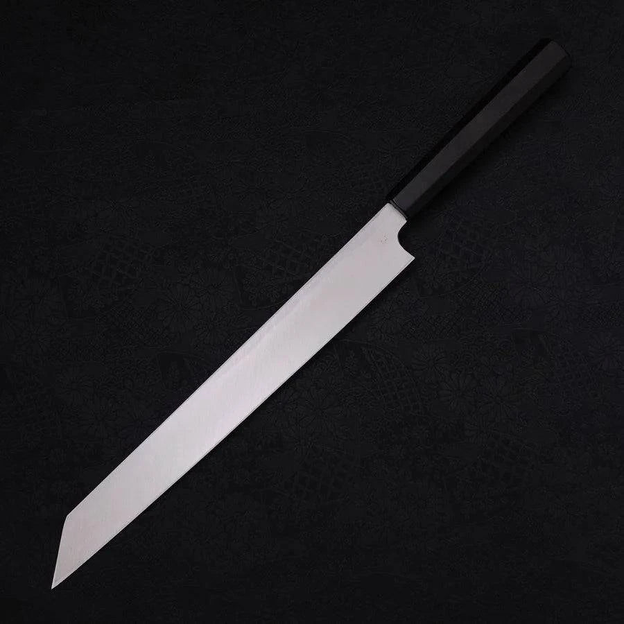 MUSASHI Yanagi Kiritsuke Blue steel #2 Kasumi Buffalo Ebony Handle 270mm (357-270) - Chefcoca