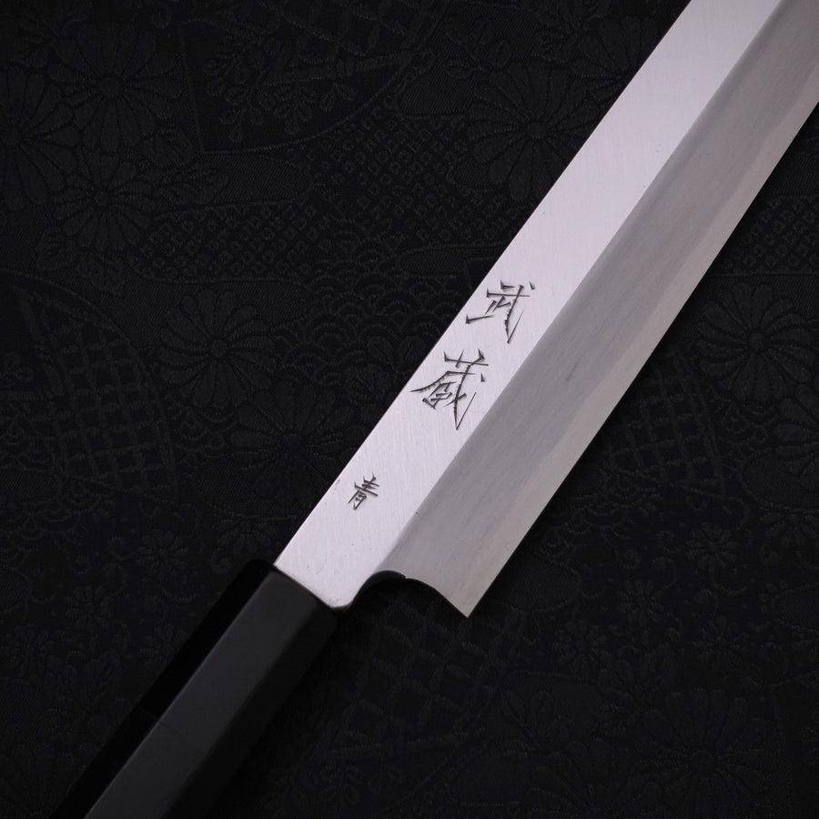 MUSASHI Yanagi Kiritsuke Blue steel #2 Kasumi Buffalo Ebony Handle 270mm (357-270) - Chefcoca