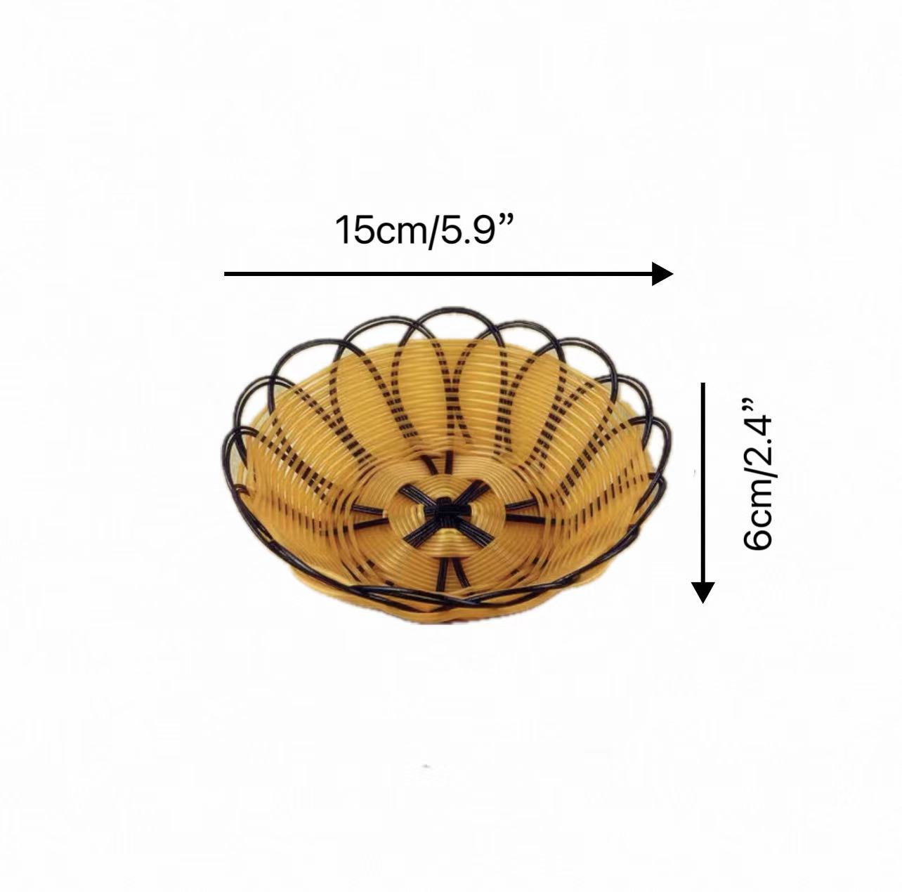 CHEFCO,RWB-156,Panier de service rond tressé à bordure orange