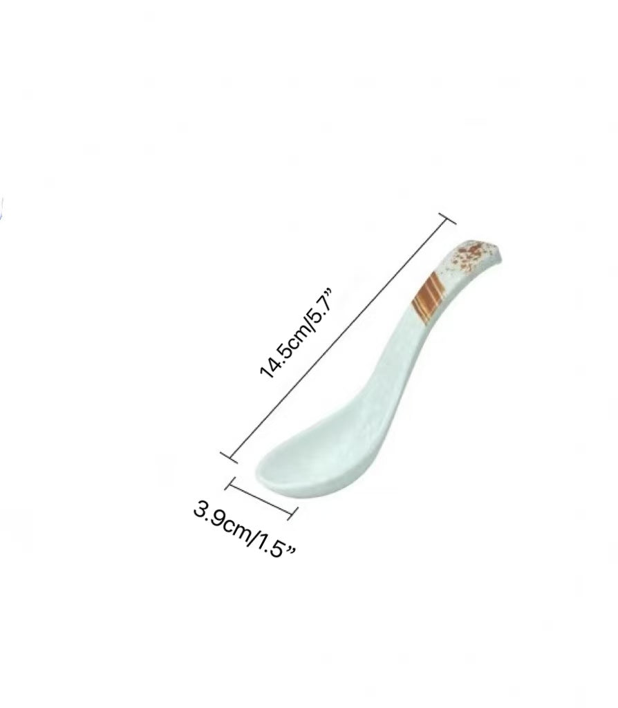 CHEFCO, WTS09LG,Melamine Light Green Thick Spoon w/ Grip & Brown Ink streak Pattern - Chefcoca