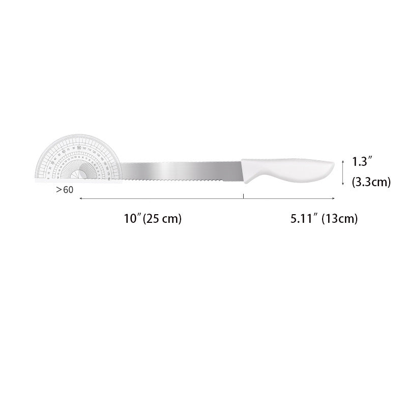 10" Straight Bread Knife, White PP Handle