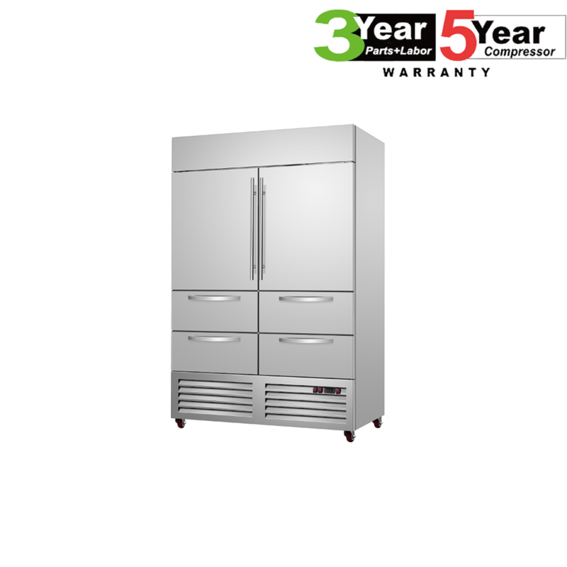 Sub-Equip, C-54BF-4D 54" Double Door Reach-in Freezer With 4 Drawers