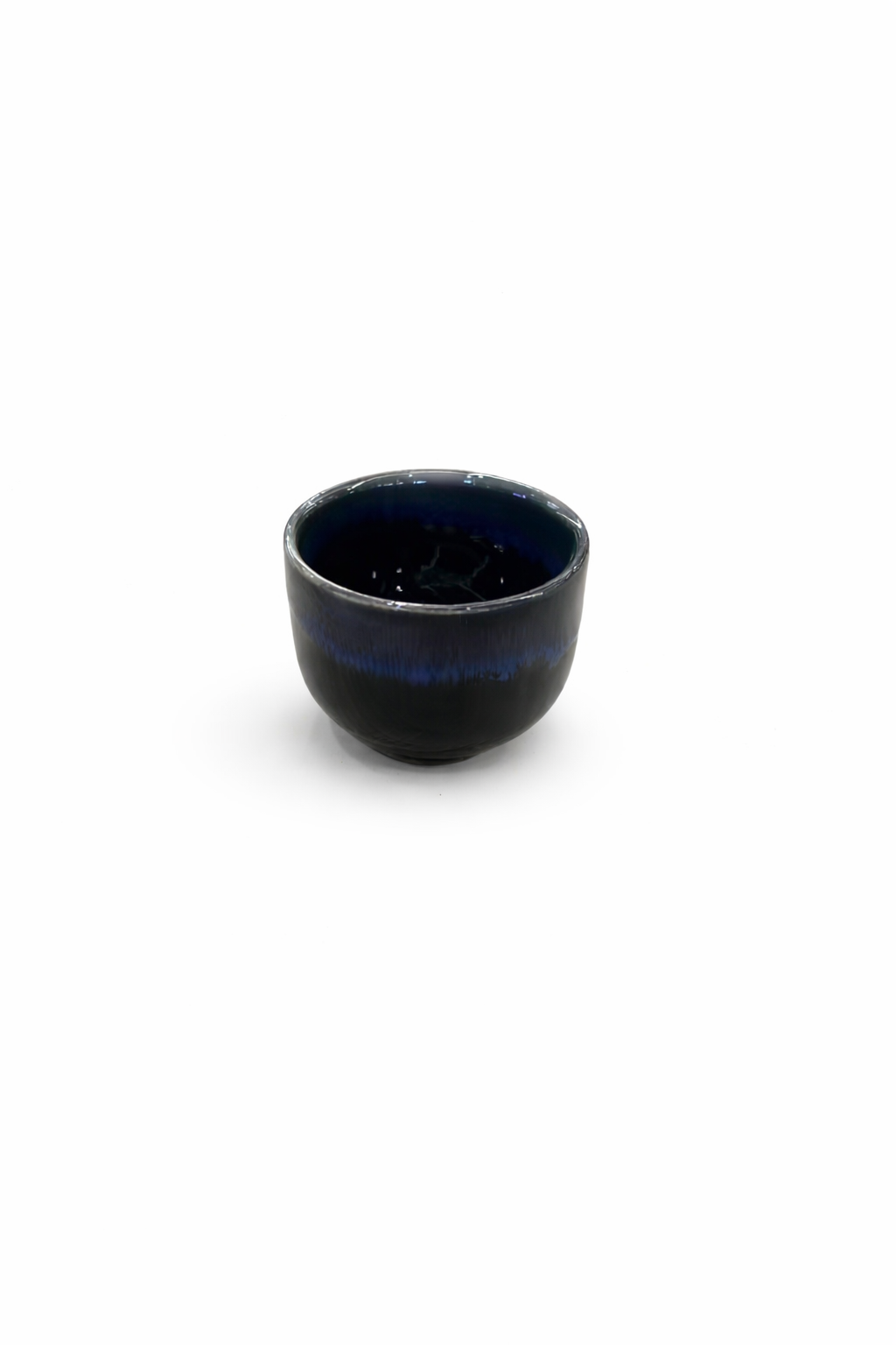 Chefco, JS218-5,Ceramic Dark Blue Sake Cup,  Dia 5cm/2"x  H3.9cm/1.5" - Chefcoca