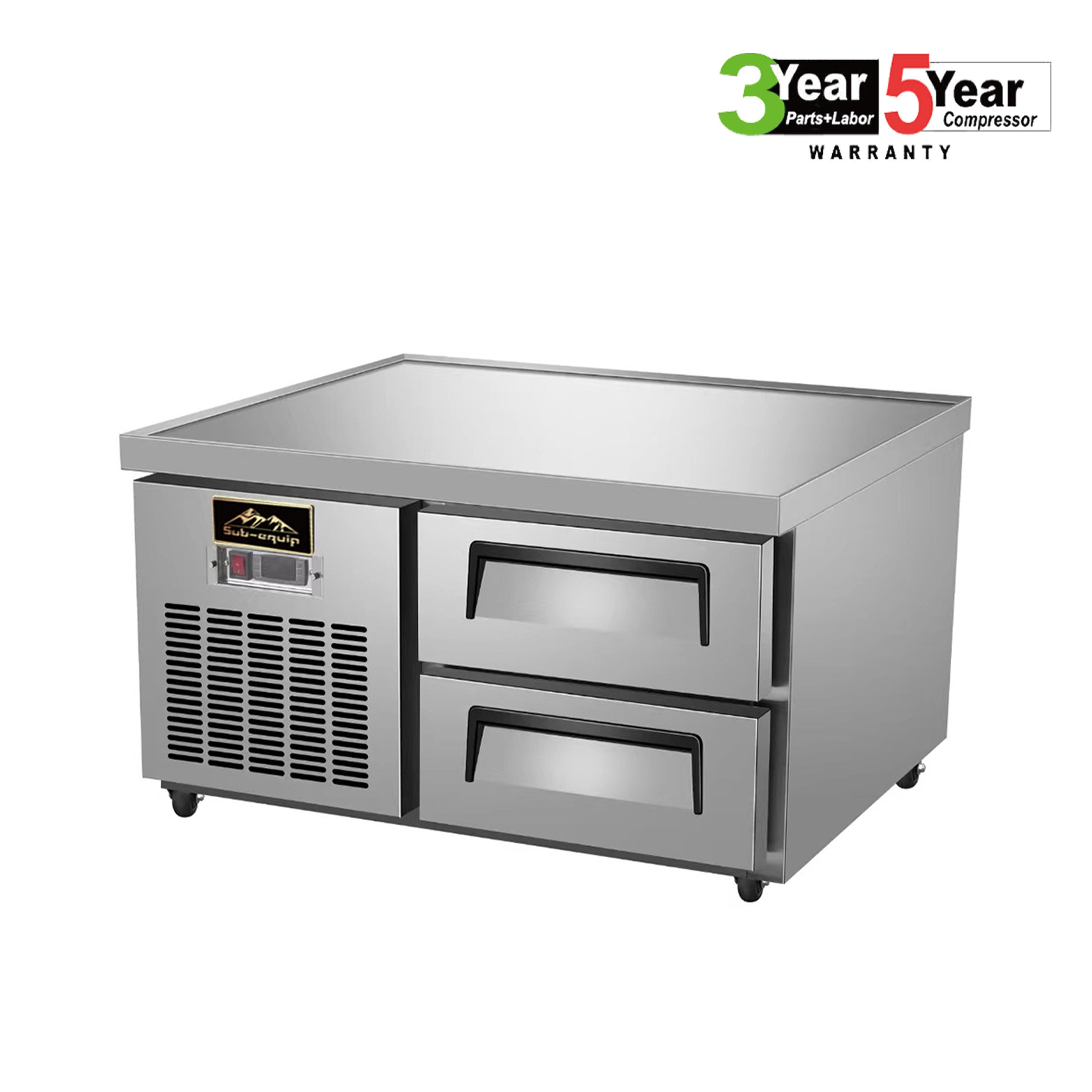 Sub-equip, 38"stainless steel Refrigerated Chef Base with 2 Drawers