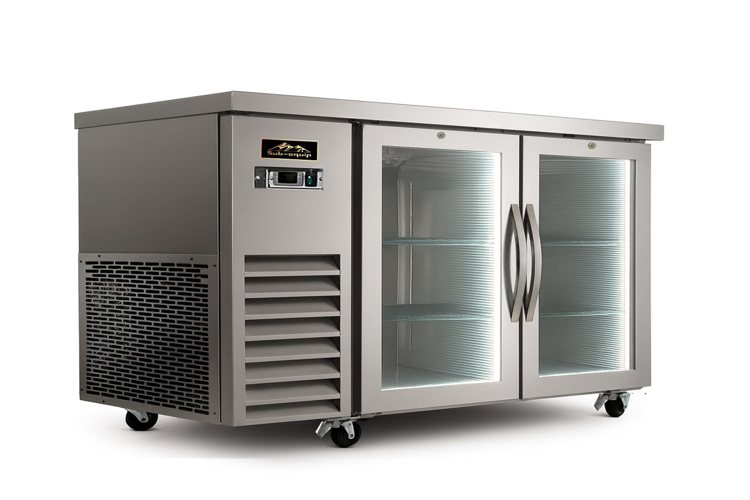 Sub-equip，CBB-61SS，61英寸不锈钢旋转门吧台酒瓶冷却器（61.1英寸 x 24.4英寸 x 41.6英寸）