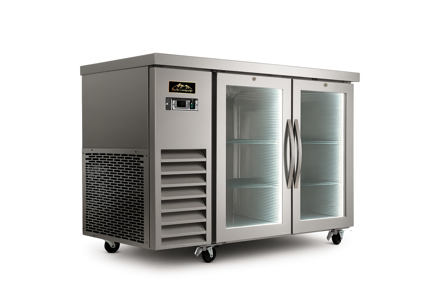 Sub-equip，CBB-61SS，61英寸不锈钢旋转门吧台酒瓶冷却器（61.1英寸 x 24.4英寸 x 41.6英寸）