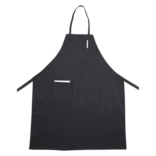 CHEFCO, Full-Length Bib Apron with Pockets - Black (BA-3326K) - Chefcoca