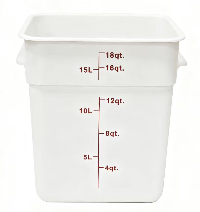Sub-equip, PSC-18QT, 18 Quart Polycarbonate Square Food Storage Container, White