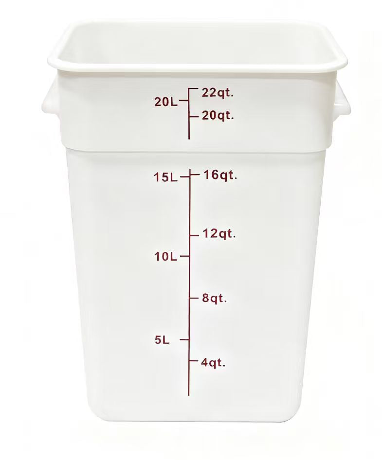 Sub-equip, PSC-22QT, 22 Quart Polycarbonate Square Food Storage Container, White