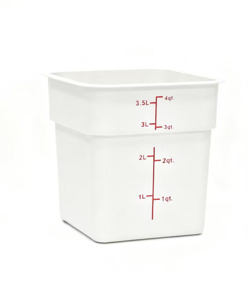 Sub-equip,PSC-4QT, 4 Quart Polycarbonate Square Food Storage Container, White