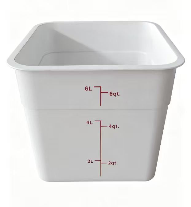Sub-equip, PSC-6QT, 6 Quart Polycarbonate Square Food Storage Container, White