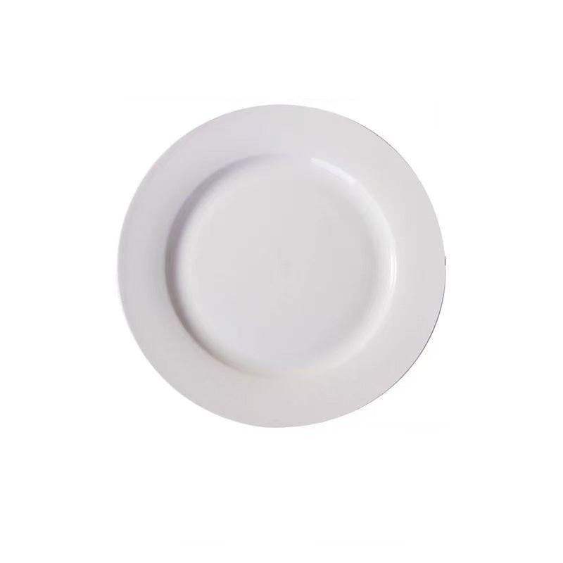 C210-71 , 7"Round Porcelain rimmed plate- Ceramic, White (12pcs) - Chefcoca
