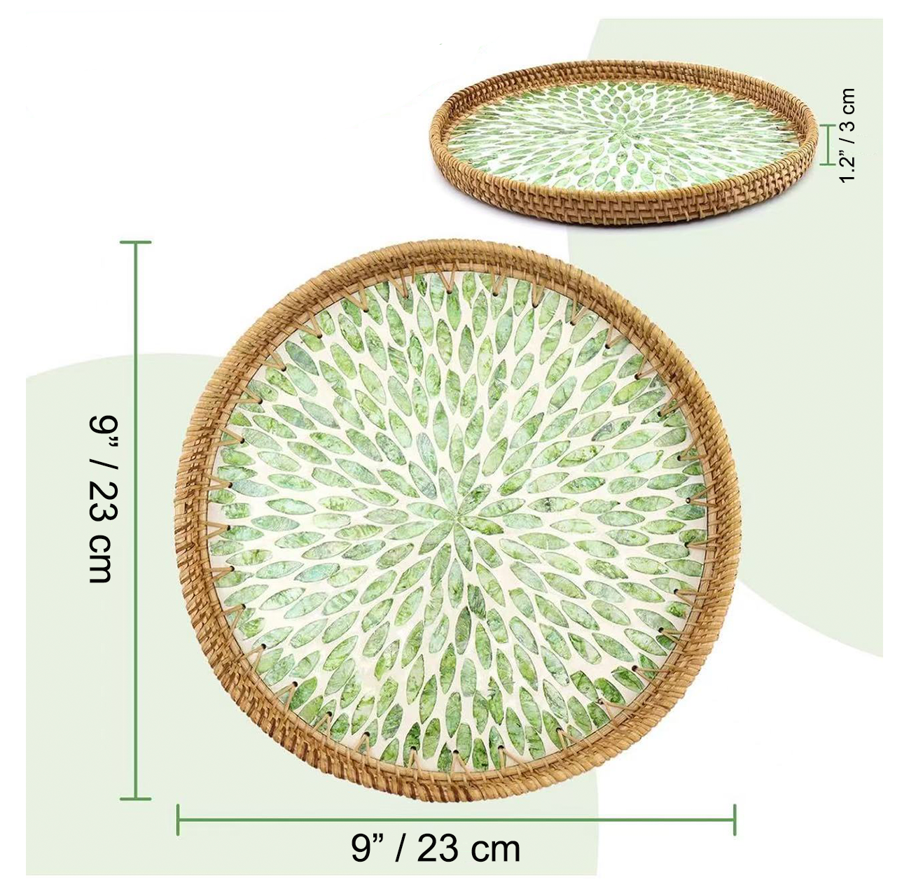 Chefco, 9" Round Rattan Tray (RRT-23GR)