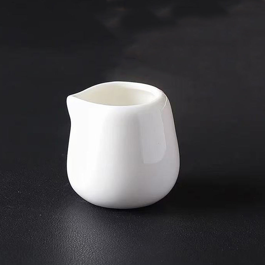 Chefco PT00092, 2.5 oz Porcelain Creamer, (4 cm x 4 cm x 4.7cm)  –Ceramic, White - Chefcoca