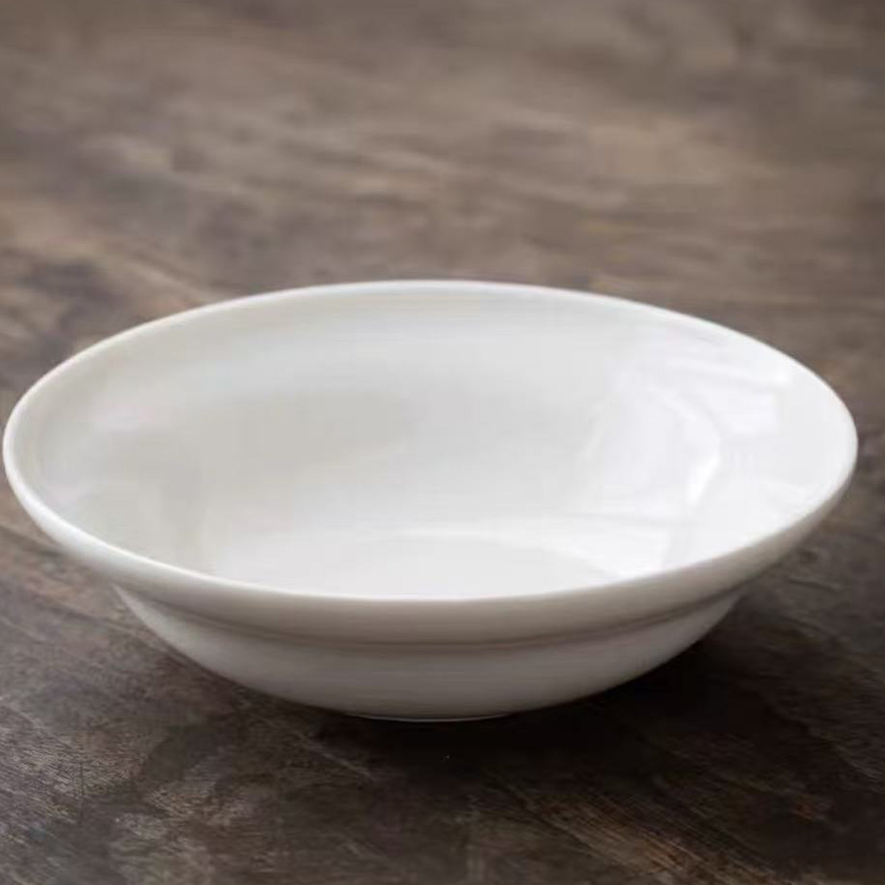 Chefco, 12"White Porcelain Round Deep Bowl – Durable Ceramic Serving Dish- Ceramic, White