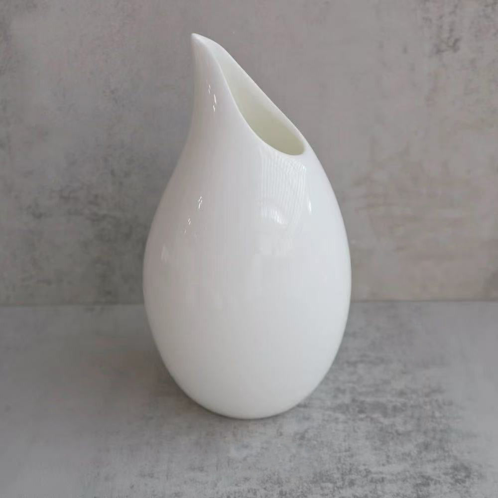Chefco CM-300ML,White Ceramic Pitcher – 300ml, 14cm Height – Modern Water, Milk, or Cream Jug Ceramic, White