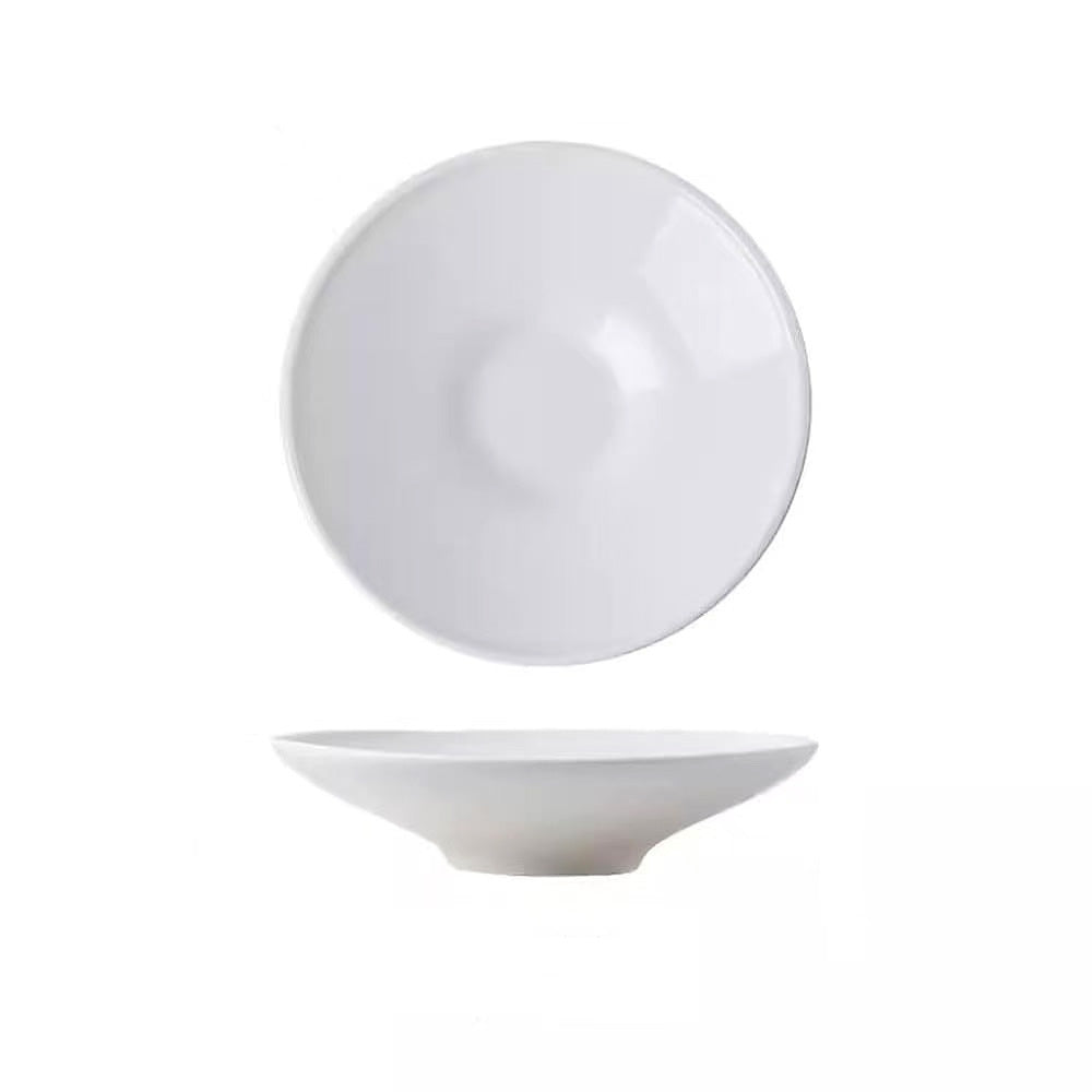 Chefco PT00084, 13.5" White Ceramic round Coupe Plate - Ceramic, White - Chefcoca